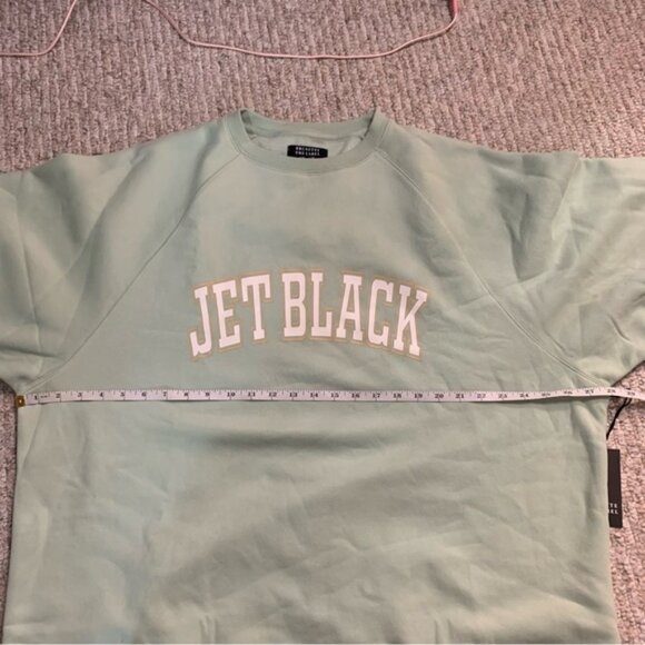 Brunette The Label "JET BLACK" Not Your Boyfriend's Crew Neck Sage L/XL NWT - Picture 8 of 8